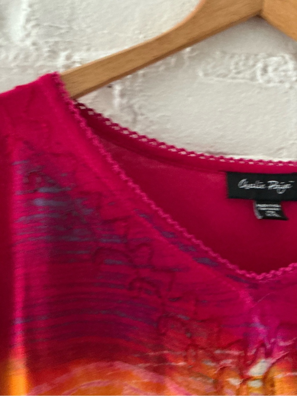 Charlie Paige Colorful Flowy Embroidered Tunic Top Beachy Vacation Cruise - Picture 4 of 13
